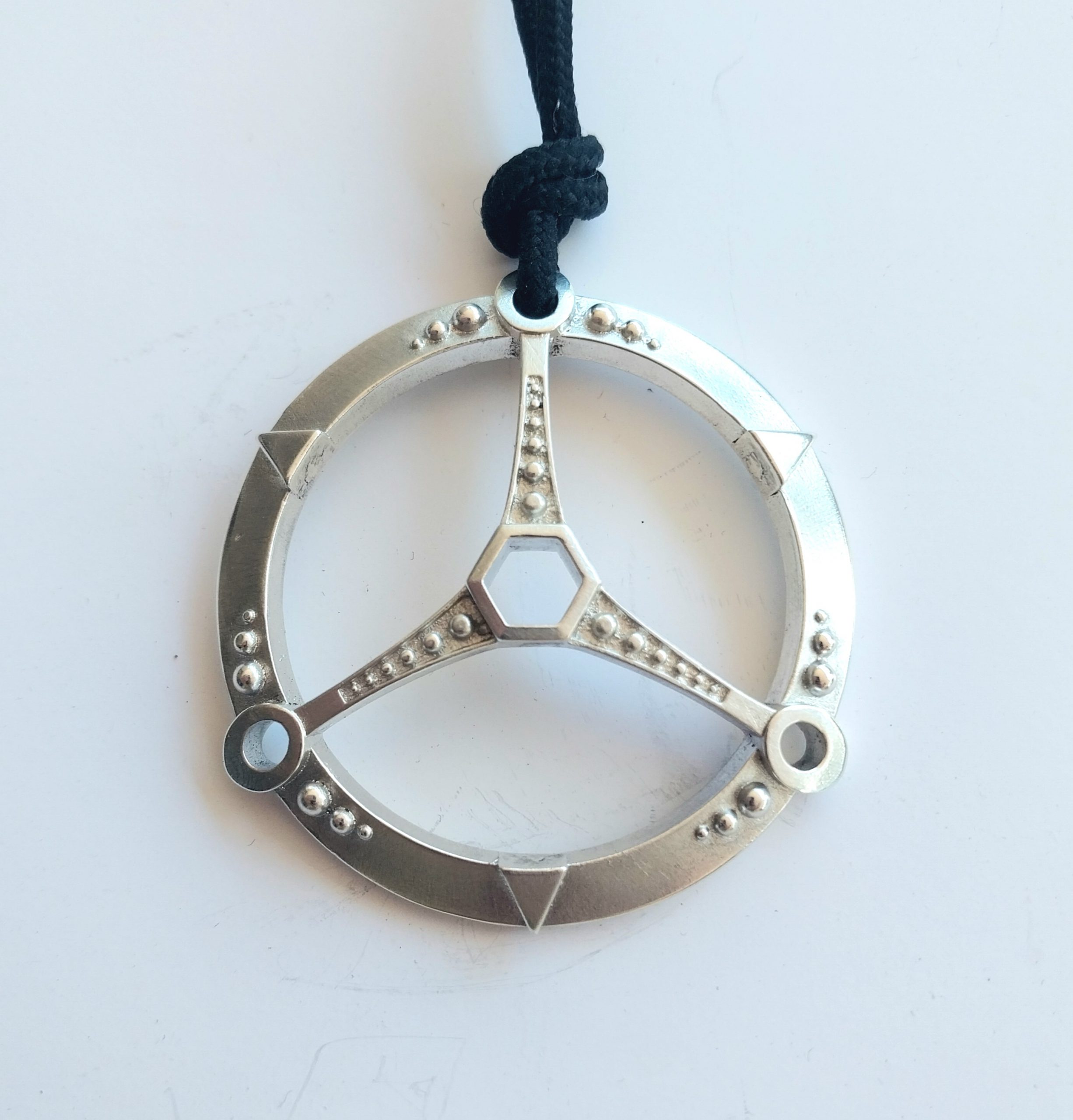 Galactic Protection Tri Hex pendant 55mm Silver