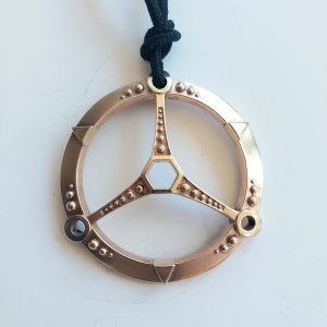Galactic Protection Tri Hex pendant 55mm Bronze