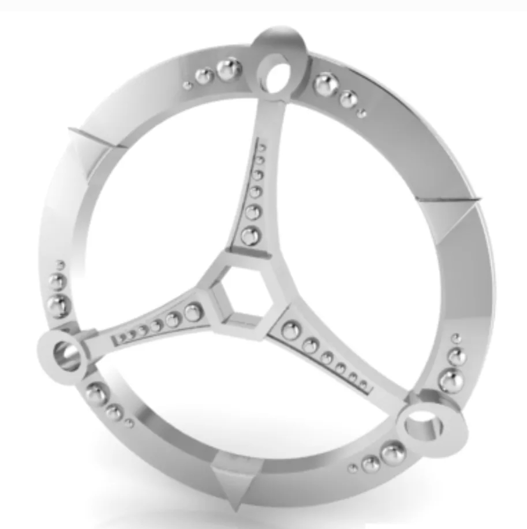 Galactic Protection Tri Hex pendant 55mm Silver - Image 3